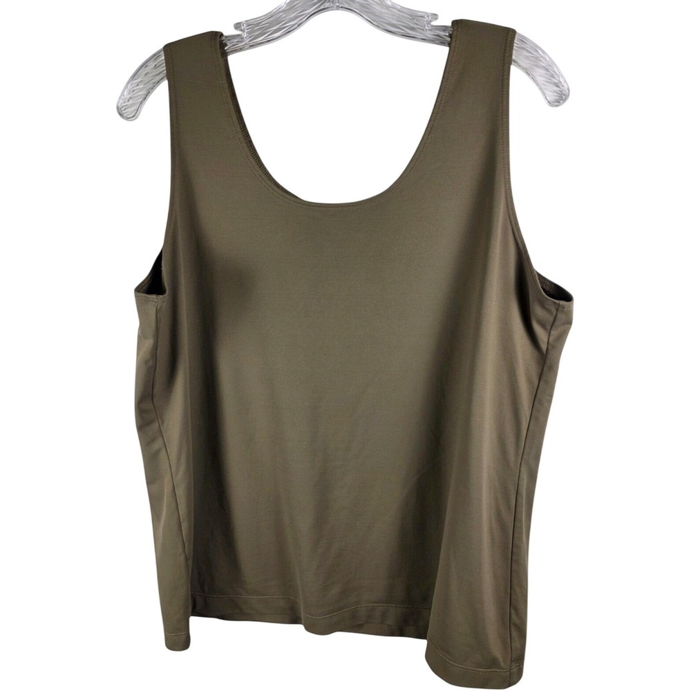 Chicos Tank Top Womens 3 size XL Olive Green Sleeveless Scoop Neck 1M101696